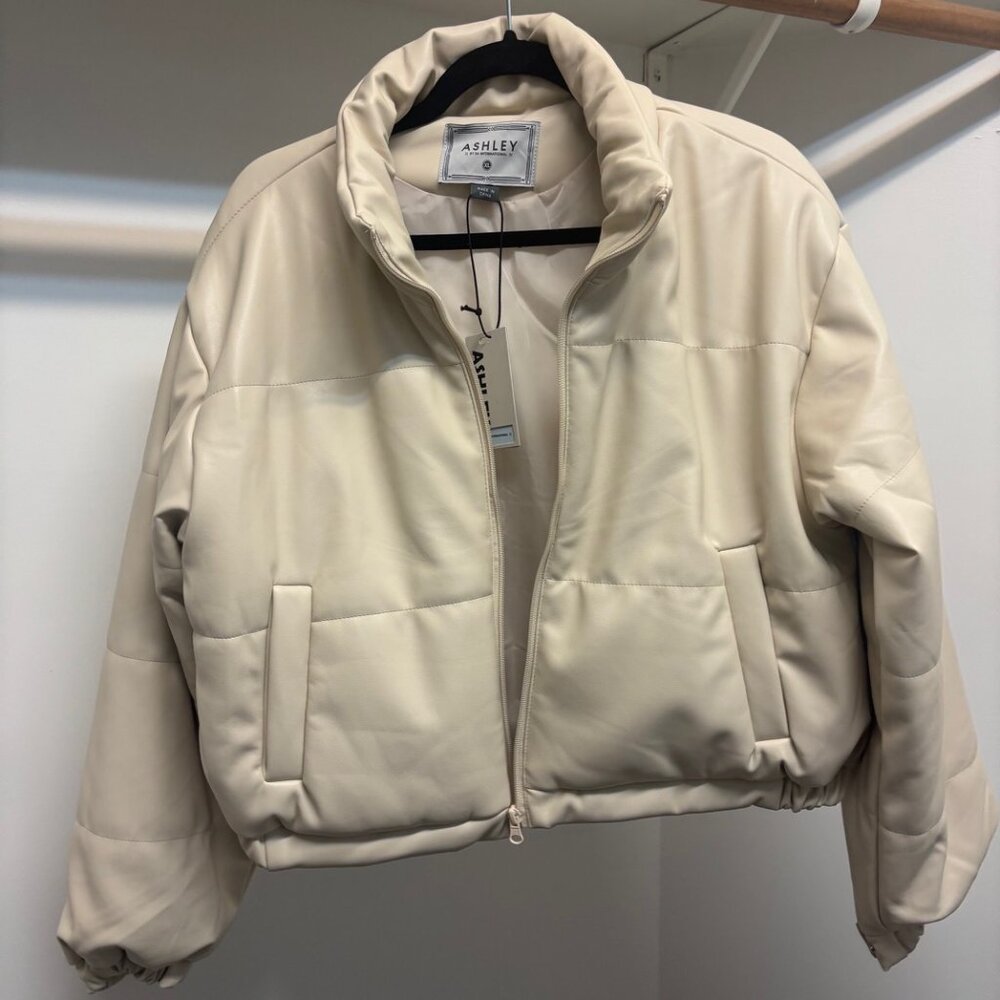 NWT - Faux Leather Puffer